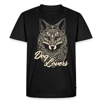 dog lovers, illustration, Dog Lovers. - Men's Premium Organic T-Shirt - black - Front - Nico (187cm)