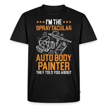 Dernier homme ponçant la peinture de la voiture Aut - T-shirt Premium bio Homme - noir - Devant - Nico (187cm)