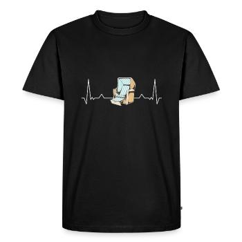 Heartbeat Beach Basket North Sea Northern Germany - Men's Premium Organic T-Shirt - black - Front - Nico (187cm)