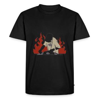 dj - Men's Premium Organic T-Shirt - black - Front - Nico (187cm)