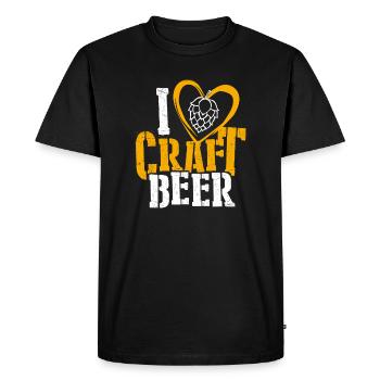 Love Craft Beer - Cadeau de houblon de bière artisanale - T-shirt Premium bio Homme - noir - Devant - Nico (187cm)