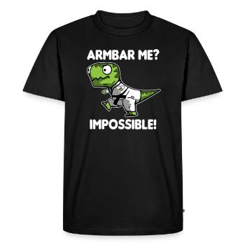 Funny BJJ Brazilian Jiu Jistu, T-Rex Armbar Shirt - Men's Premium Organic T-Shirt - black - Front - Nico (187cm)
