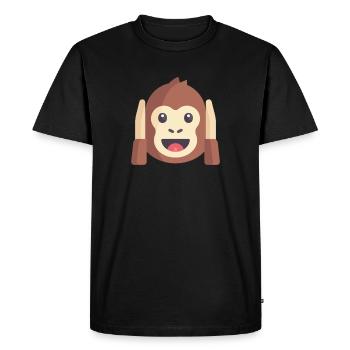 émoticône de singe mignon - T-shirt Premium bio Homme - noir - Devant - Nico (187cm)