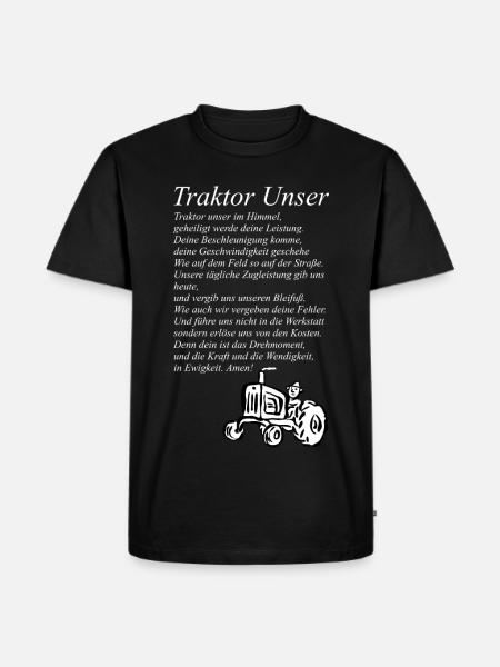 Traktor Unser Trecker - Männer Premium Bio T-Shirt - Schwarz
