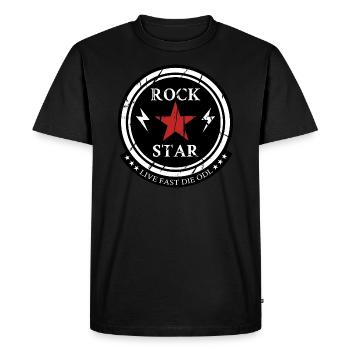ROCK STAR - Men's Premium Organic T-Shirt - black - Front - Nico (187cm)
