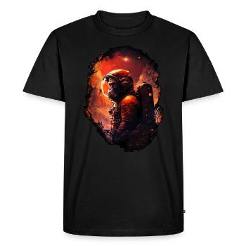 Monkey Astronaut Chimpanzee Space Surreal Moon - Men's Premium Organic T-Shirt - black - Front - Nico (187cm)