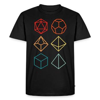 Dragon - Colorful silhouette game dice set - Men's Premium Organic T-Shirt - black - Front - Nico (187cm)
