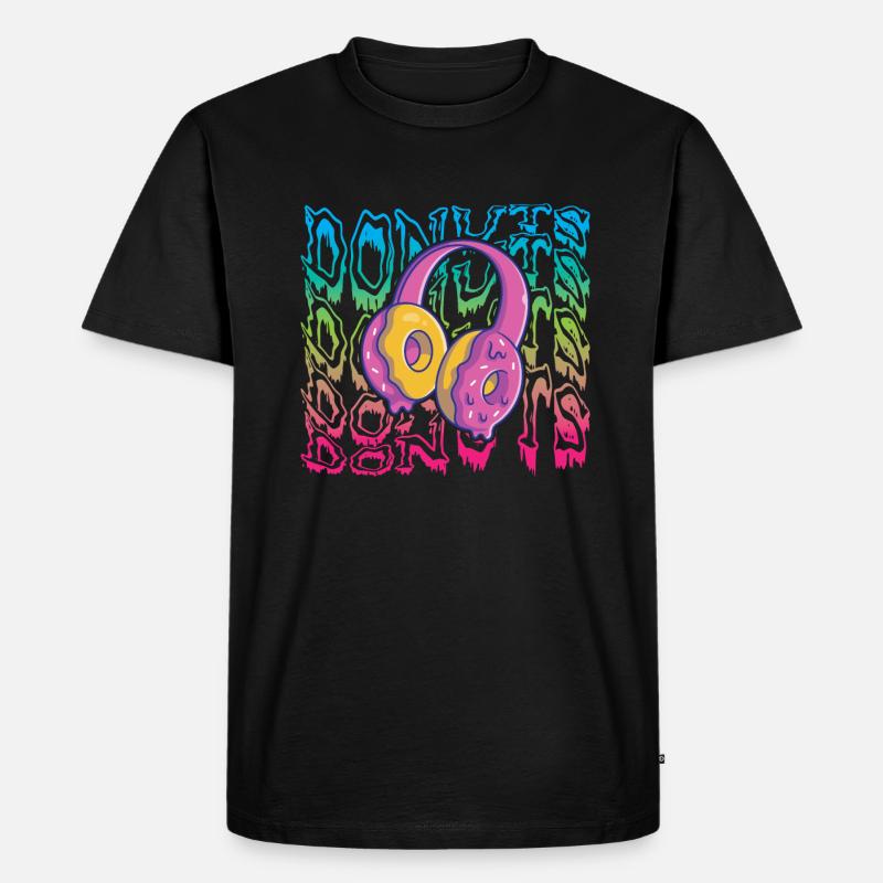 Donuts - Männer Premium Bio T-Shirt - Schwarz