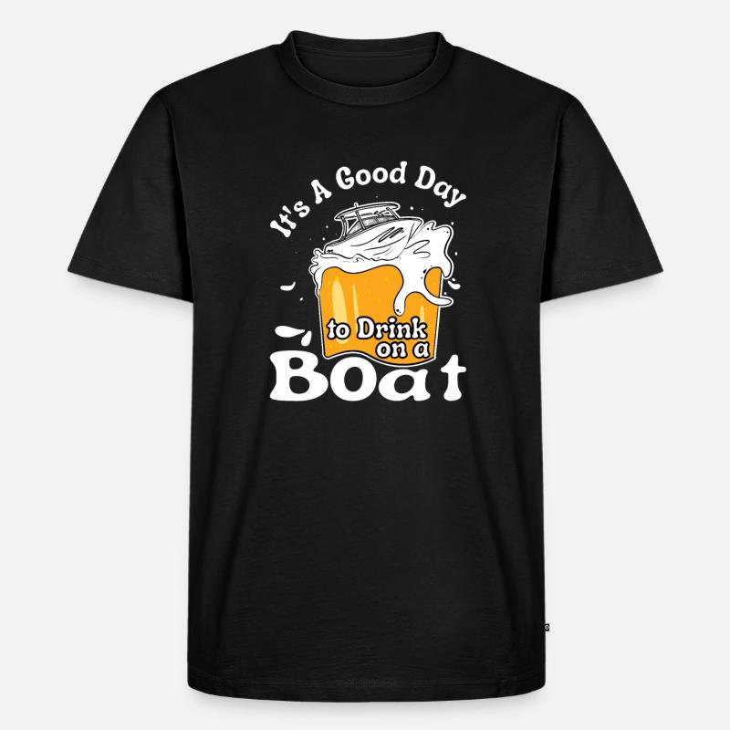 Drink auf einem Boot - Männer Premium Bio T-Shirt - Schwarz