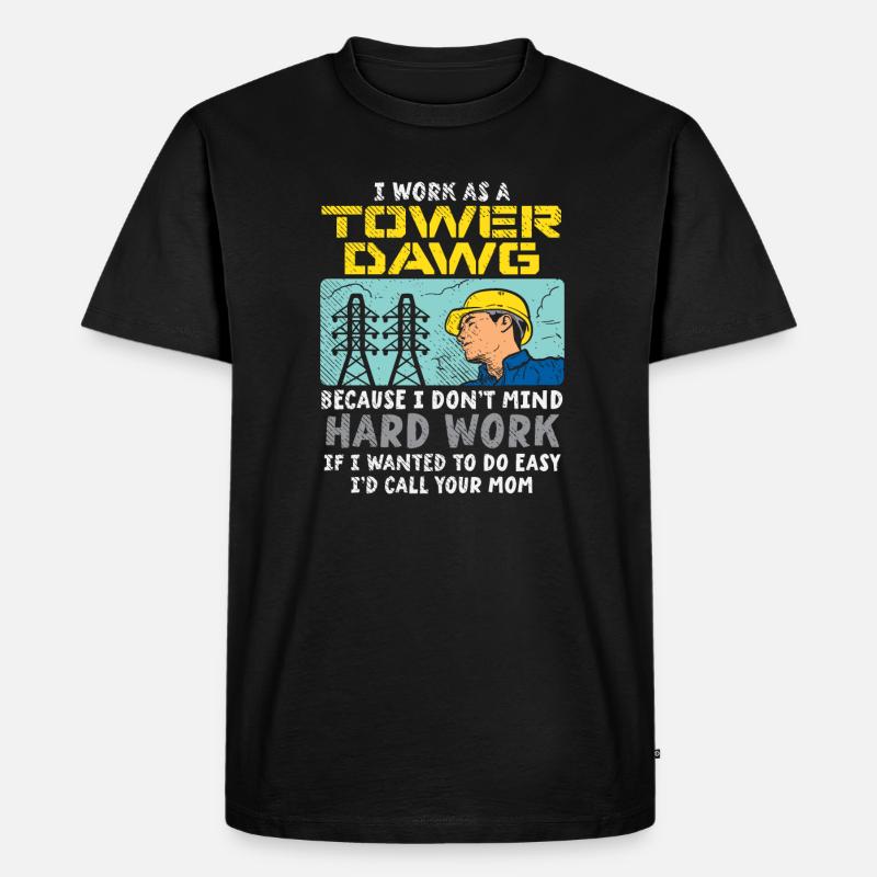Ich arbeite als Tower Dawg - Männer Premium Bio T-Shirt - Schwarz