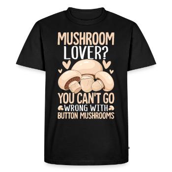 Champignons cadeaux - champignons cadeau idée - champignons Tshirt - T-shirt Premium bio Homme - noir - Devant - Nico (187cm)
