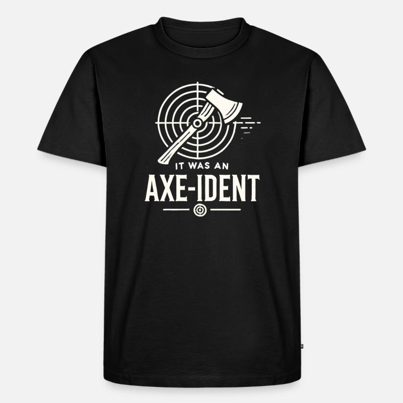 Es war ein Axt-ident - Männer Premium Bio T-Shirt - Schwarz