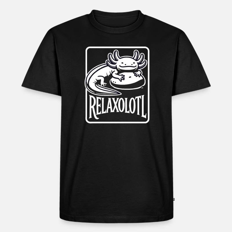 Relaxolotl - Männer Premium Bio T-Shirt - Schwarz