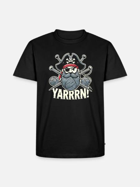 Yarrrrn - Männer Premium Bio T-Shirt - Schwarz