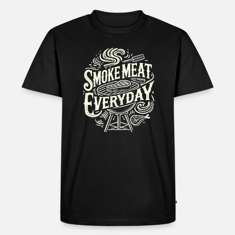 Täglich Fleisch räuchern - Männer Premium Bio T-Shirt - Schwarz