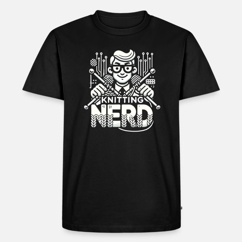 Strick-Nerd - Männer Premium Bio T-Shirt - Schwarz