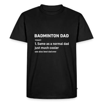 Définition amusante de papa de badminton - T-shirt Premium bio Homme - noir - Devant - Nico (187cm)