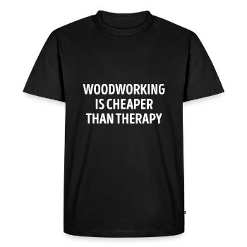 Le travail du bois est moins cher que la thérapie - T-shirt Premium bio Homme - noir - Devant - Nico (187cm)