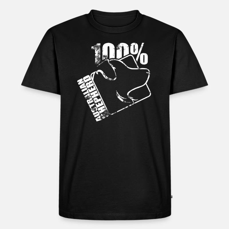 AUSTRALIAN SHEPHERD 100 - Männer Premium Bio T-Shirt - Schwarz