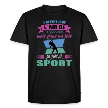 je fais du sport sportif cadeau - T-shirt Premium bio Homme - noir - Devant - Nico (187cm)