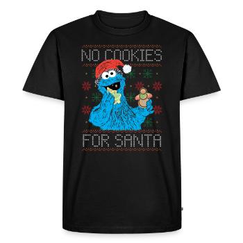 Sesamstraße Keine Kekse Für Santa Ugly Xmas - Männer Premium Bio T-Shirt - Schwarz - Vorne - Nico (187cm)