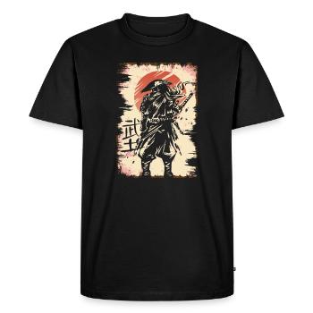 Japanese Samurai Warrior with Samurai and Ronin - Men's Premium Organic T-Shirt - black - Front - Nico (187cm)