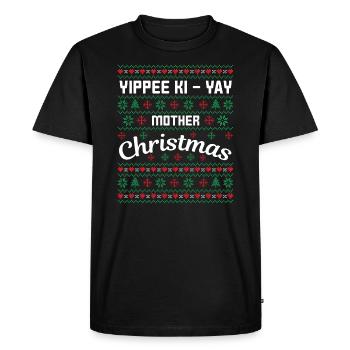 Yippee hi yay Christmas Mother - Men's Premium Organic T-Shirt - black - Front - Nico (187cm)