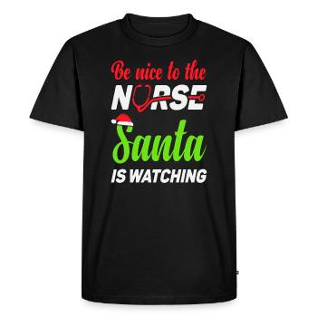 Soyez gentil avec l’infirmière - T-shirt Premium bio Homme - noir - Devant - Nico (187cm)