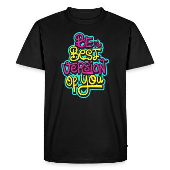Soyez la meilleure version de votre OUTFIT - T-shirt Premium bio Homme - noir - Devant - Nico (187cm)