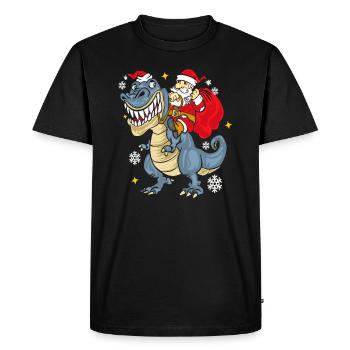 t Rex Santa Outfit - T-shirt Premium bio Homme - noir - Devant - Nico (187cm)