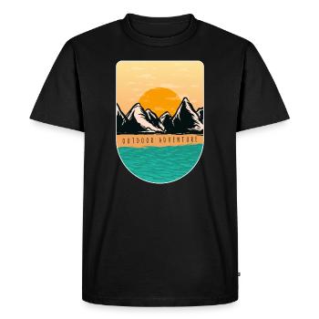 Tenue de plein air - T-shirt Premium bio Homme - noir - Devant - Nico (187cm)