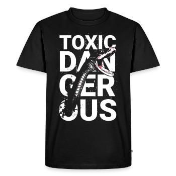 Danger toxique - Motif de serpent - T-shirt Premium bio Homme - noir - Devant - Nico (187cm)
