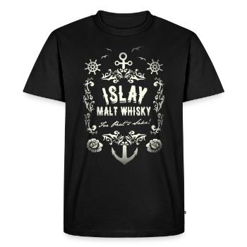 Cool Whisky T-Shirt "Islay Malt Whisky" - Men's Premium Organic T-Shirt - black - Front - Nico (187cm)