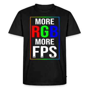 Jouer plus RVB plus FPS - T-shirt Premium bio Homme - noir - Devant - Nico (187cm)