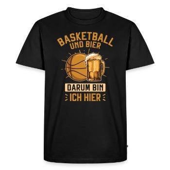 Basketball und Bier Basket and Beer Basketball - Men's Premium Organic T-Shirt - black - Front - Nico (187cm)