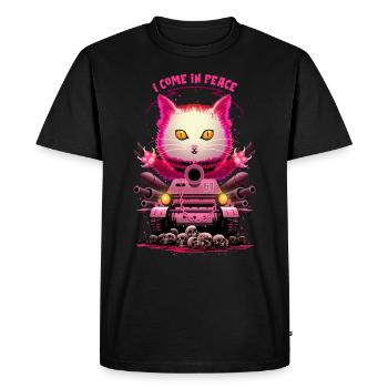 I COME IN PEACE - Men's Premium Organic T-Shirt - black - Front - Nico (187cm)
