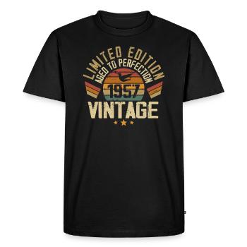 Vintage 1957 Cadeau d’anniversaire 1957 Rétro - T-shirt Premium bio Homme - noir - Devant - Nico (187cm)