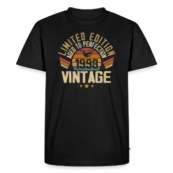 Vintage 1998 Cadeau d’anniversaire 1998 Rétro - T-shirt Premium bio Homme - noir - Devant - Nico (187cm)