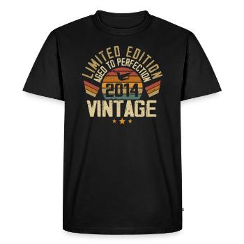 Vintage 2014 Retro Birthday Gift 2014 - Men's Premium Organic T-Shirt - black - Front - Nico (187cm)