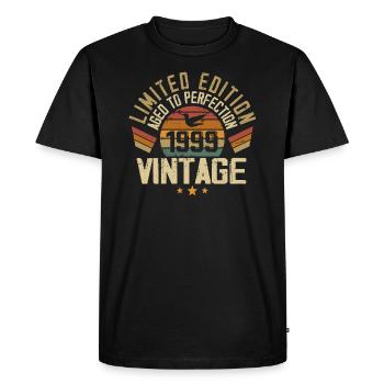 Vintage 1999 Cadeau d’anniversaire 1999 Rétro - T-shirt Premium bio Homme - noir - Devant - Nico (187cm)