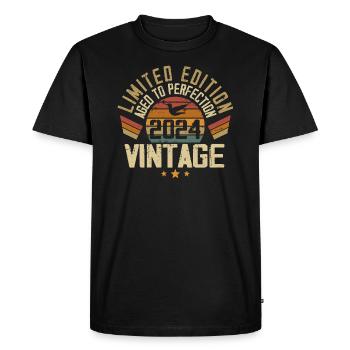 Vintage 2024 Retro 2024 Birthday Gift - Men's Premium Organic T-Shirt - black - Front - Nico (187cm)