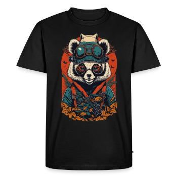 Cool Panda Illustration - Men's Premium Organic T-Shirt - black - Front - Nico (187cm)