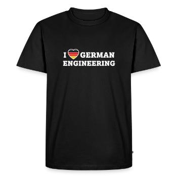 I Love German Engineering Gift for Germany Car Fan - Men's Premium Organic T-Shirt - black - Front - Nico (187cm)