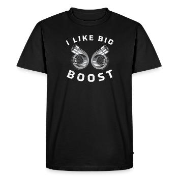 J'aime Big Boost - Turbocompresseurs | Cadeau tuner voiture - T-shirt Premium bio Homme - noir - Devant - Nico (187cm)