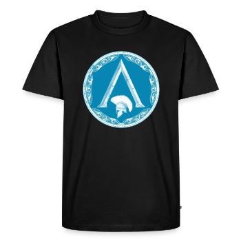 Le symbole de Sparte - T-shirt Premium bio Homme - noir - Devant - Nico (187cm)