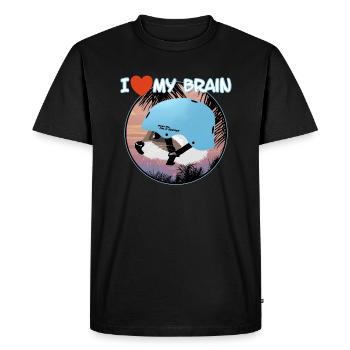 I love my brain raccoon - Men's Premium Organic T-Shirt - black - Front - Nico (187cm)