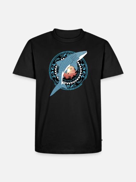 Whale Shark Hawaiian - Men's Premium Organic T-Shirt - black