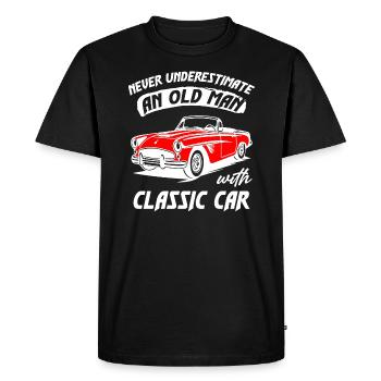 Ne sous-estimez jamais un vieil homme avec une voiture classique - T-shirt Premium bio Homme - noir - Devant - Nico (187cm)