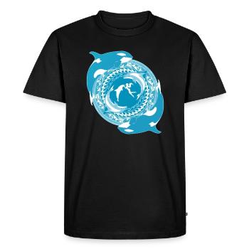 Fille de Poséidon - T-shirt Premium bio Homme - noir - Devant - Nico (187cm)