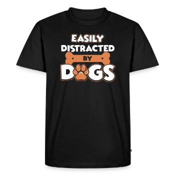 Easily Distracted by Dogs - Men's Premium Organic T-Shirt - black - Front - Nico (187cm)